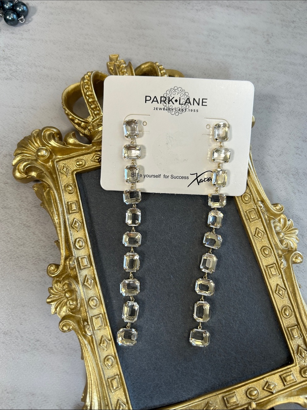 Park Lane Sexy Gold-Tone Long Crystal Drop Earrings